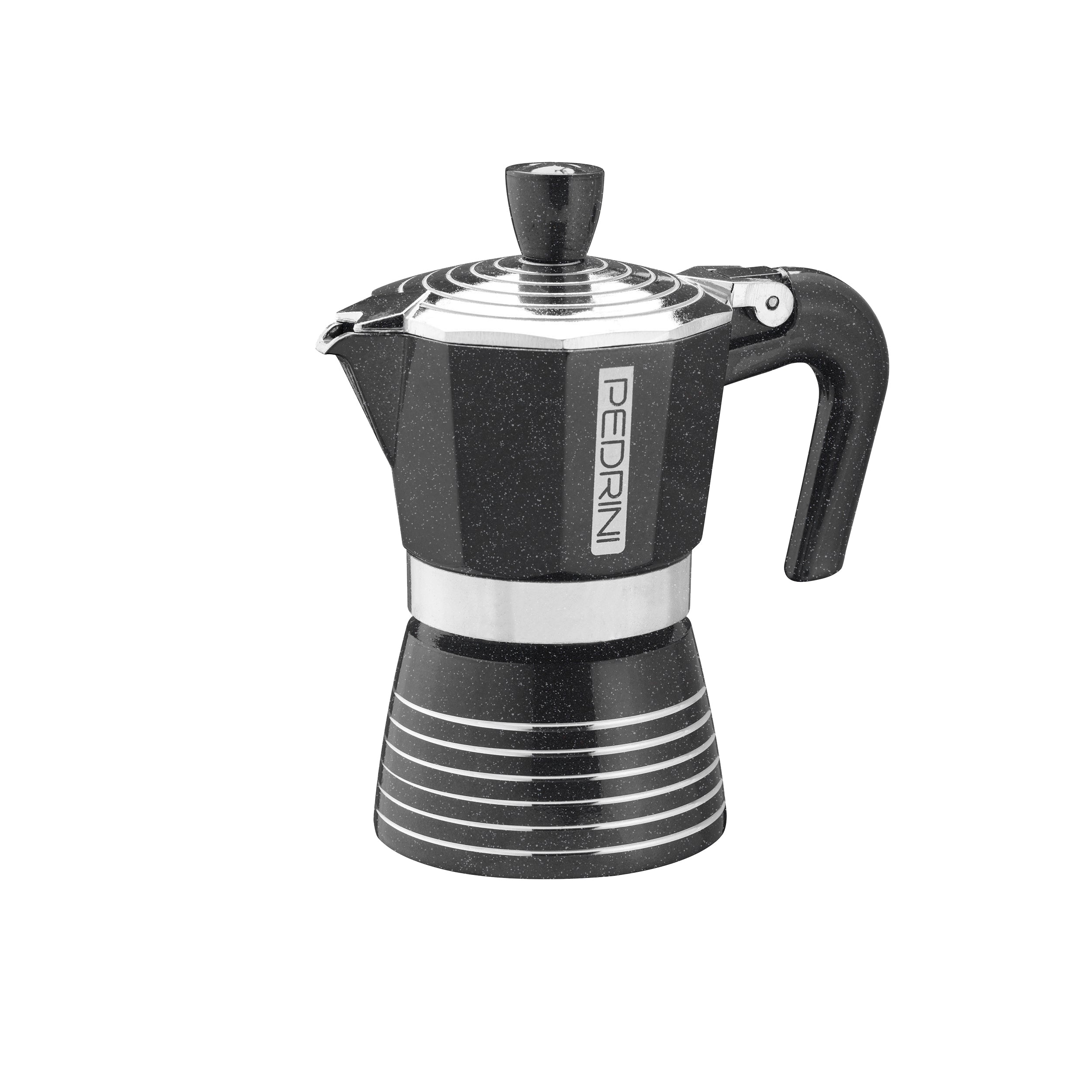 Pedrini - Infinity Rock Espressokocher Aluminium Anthrazit Metallic 2 Tassen Pedrini - Infinity Rock Espressokocher Aluminium Anthrazit Metallic 2 Tassen